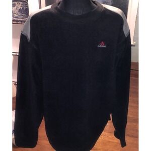 adidas men Polar‎ Fleece Pullover Reflective Medium Black Gray